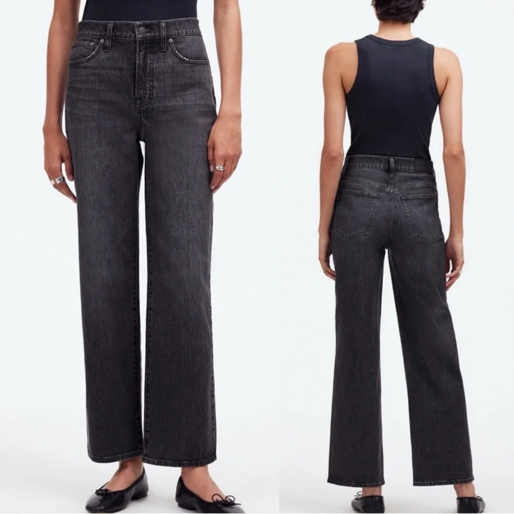 Madewell The Perfect Vintage Wide Leg Jean High Waist Black - Picture 1 of 9